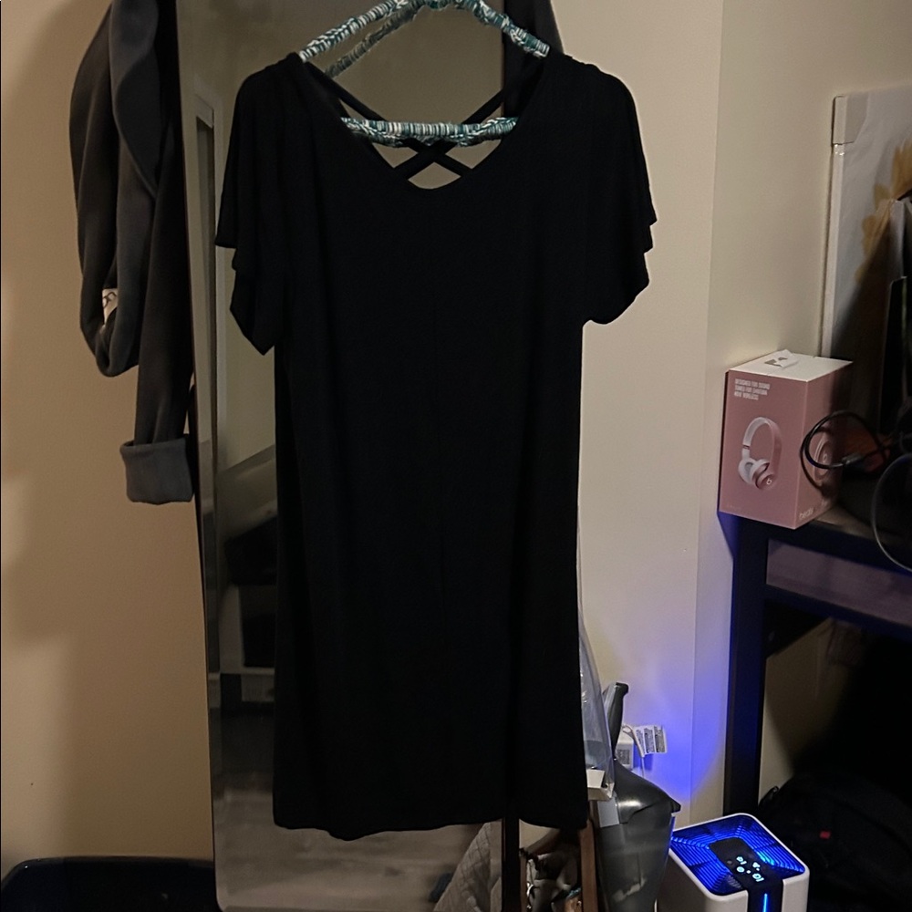 Rachael Zoe Black Dress Women Small super soft cotton little black Dress 👗